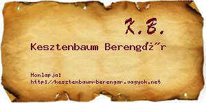 Kesztenbaum Berengár névjegykártya
